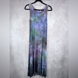 Masha Apparel Canada Tie Dye Milky Way Galaxy Space Midi‎ Dress In Purple Size S